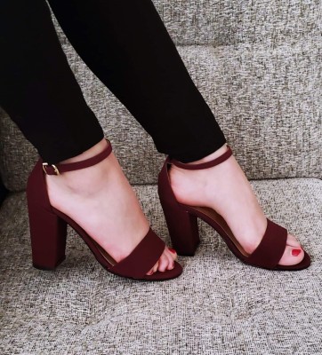 Kiwaoo Women Heels(Maroon , 6)