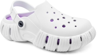 RADDZ SPORTS Women Clogs(White, Purple , 8)