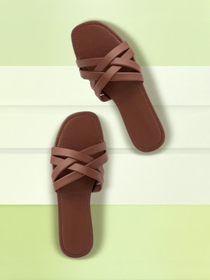 LEEFANT Beautiful Appearance Fashion Slipper For All Occasion looks Women Flats(Brown , 6)