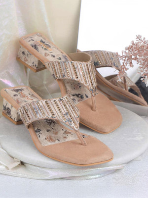 MOCHI Women Heels(Beige , 7)
