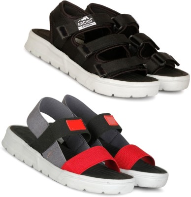 ARCHID Men Sandals(Red, Blue , 4)