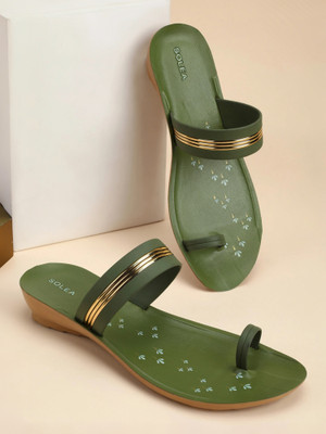 Paragon PUK7011L Women Sandals Comfortable Durable Lightweight Casual Fashion Slippers Women Flats(Green , 8)