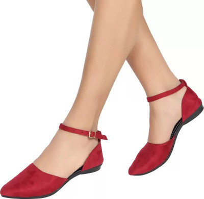 RVA Fashion Women Flats(Red , 4)