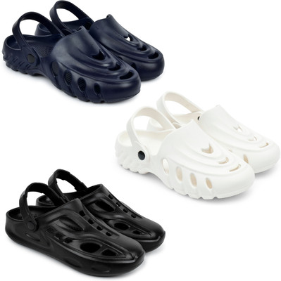 Golf Men Clogs(Blue, White, Black , 6)