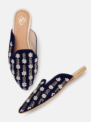 House of Pataudi Women Flats(Navy , 5)