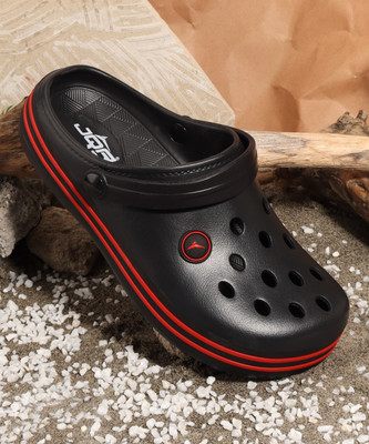 JQR FLOAT |Ultra-Soft and Comfortable Flip-Flops|Fashionable Slip-on Clogs Men Clogs(Black, Red , 7)