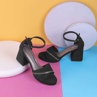 MOCHI Women Heels(Black , 4)