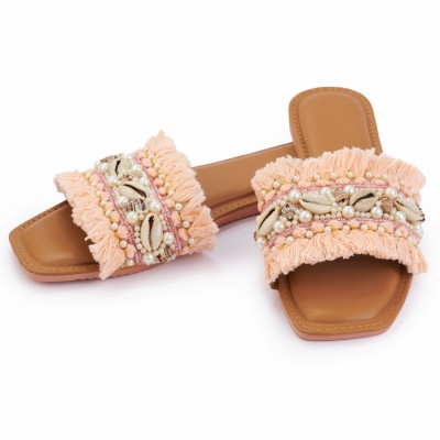 tripple patti Women Flats(Pink , 4)