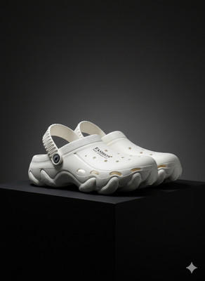 Wild Leopard Men Clogs(White, Grey , 9)