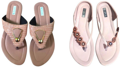 Nicesteps Women Flats(Pink, Pink , 8)