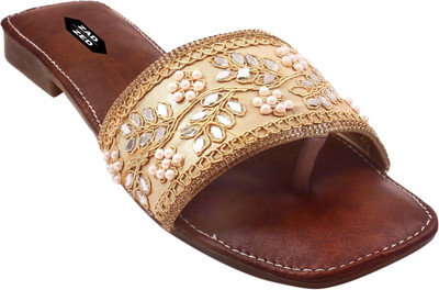 zadzed Women Flats(Brown, Gold , 4)