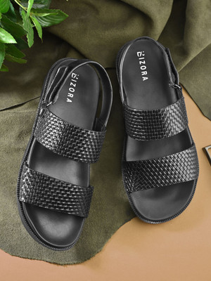 BIZORA Men Sandals(Black , 7)