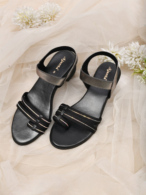 AJANTA Women Heels(Black , 9)