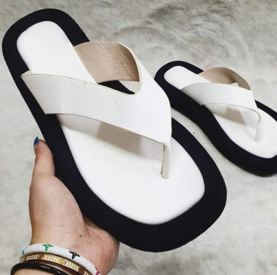 Gloglamp Women Flats(Black, White , 3)