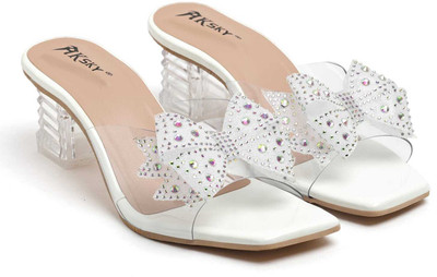 AK SKY Women Heels(White , 5)