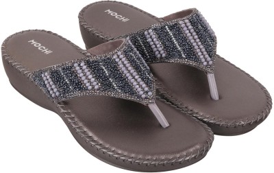 MOCHI Women Wedges(Grey , 4)