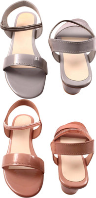 Goraiya Women Flats(Grey, Pink , 7)