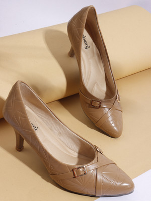 Dressberry Women Heels(Beige , 5)