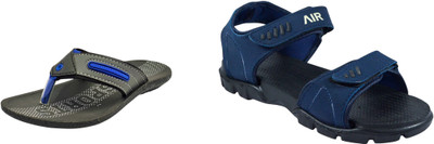 Classica Men Sandals(Black, Blue, Green , 8)