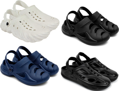 Golf Men Clogs(White, Black, Blue, Black , 7)