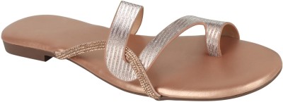 SPICE SOLES Women Flats(Gold , 4)