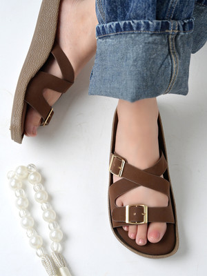 SHOETOPIA Women Flats(Brown , 7)