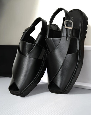 PROVOGUE Men Sandals(Black , 8)