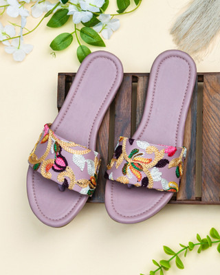 MICCASO Women Flats(Purple , 6)