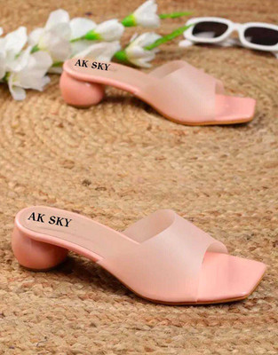 AK SKY Women Heels(Pink , 4)