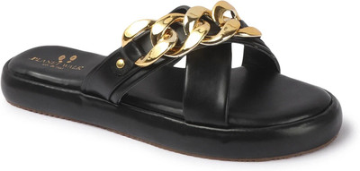 PLANET WALK Flats Sandals Lightweight, Breathable, Comfortable Everyday Cushioned Insole Women Flats(Black , 3)