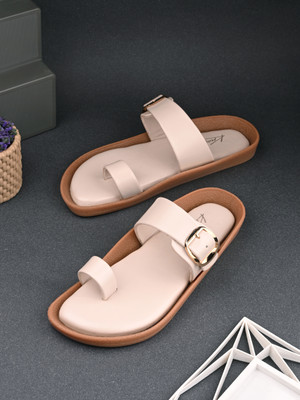 Knoos Women Flats(Off White , 6)