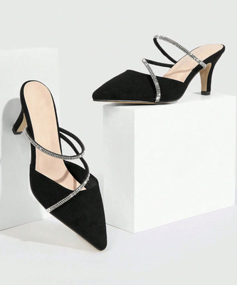 MIYOKO Women Heels(Black , 5)