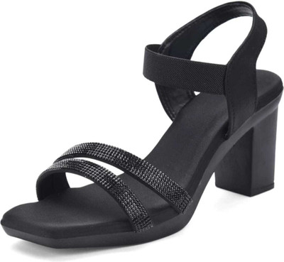 afuzi Women Heels(Black , 8)