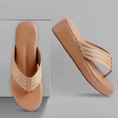 ACKNEW Women Wedges(Beige , 4)