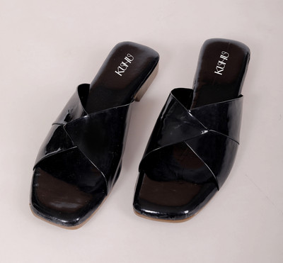 Kuhu Creations Girls Slip-on Flats(Black , 14-15)