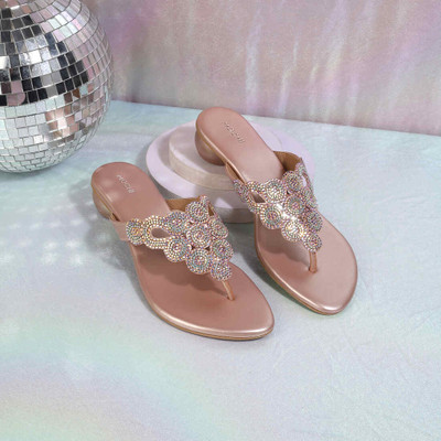 MOCHI Women Heels(Gold , 7)