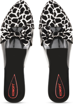 KOMOPT Women Flats(Black , 6)