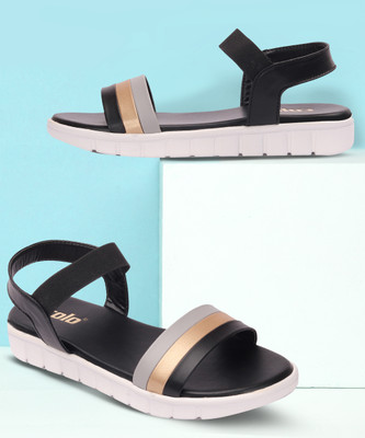 Colo Women Casual(Black, Grey, Gold , 6)