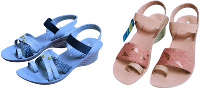 Plama Women Flats(Pink, Blue , 6)