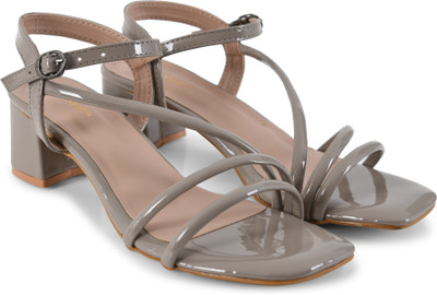 HELEEY Women Heels(Brown, Beige , 9)
