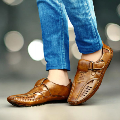 Buxton Men Sandals(Tan , 9)