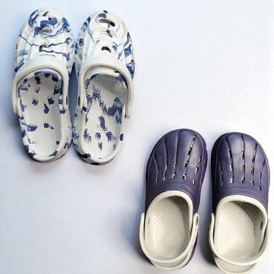 Monrav Men Clogs(Multicolor, Navy , 8)