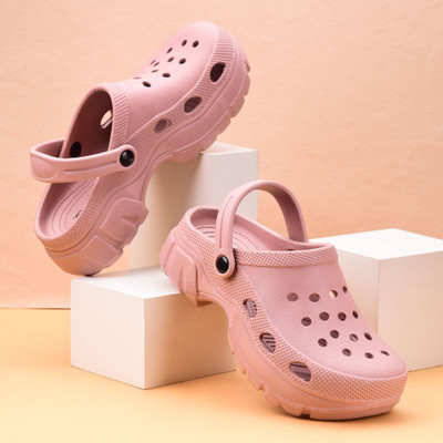 Zoom Shoes Ultra Soft Waterproof Daily Wear with Adjustable Back Strap Anti-Skid Comfort| Women Clogs(Pink , 6)