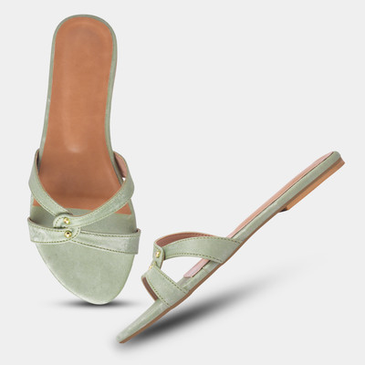 PEEK Women Flats(Green , 4)