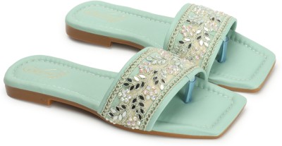 Bambam Women Flats(Green , 8)