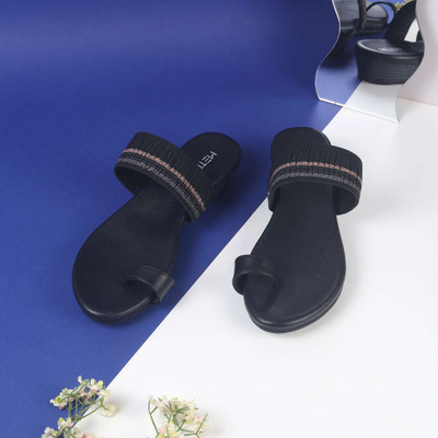 METRO Women Flats(Black , 4)
