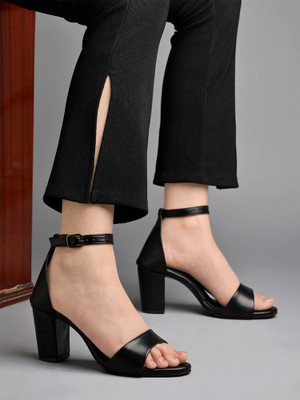 SHOETOPIA Women Heels(Black , 5)