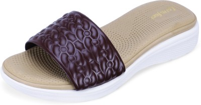 LOTUSFEET glorious sandal for women Soft cushioned insole EVA flat sole flipflop for girls Women Flats(Brown , 4)