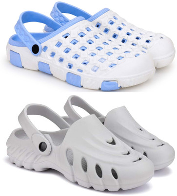 KAPYANSH Men Clogs(Blue, Grey , 9)