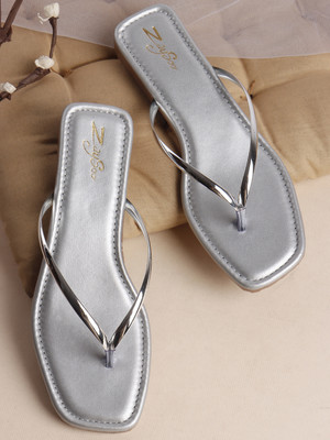 zaysoo Women Flats(Silver , 6)